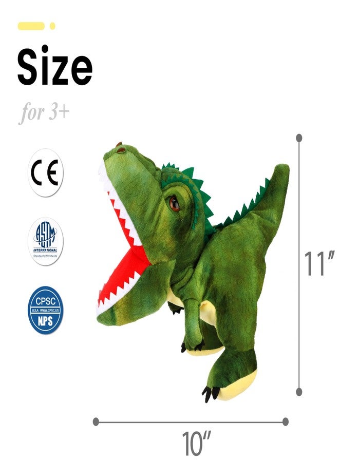Easfan Plush Dinosaur Hand Puppet with Movable Mouth T-Rex Stuffed Animal Puppet for Imaginative Pretend Play Storytelling Gifts for Kids Boys Girls on Birthday Christmas, 11'' - Image 4